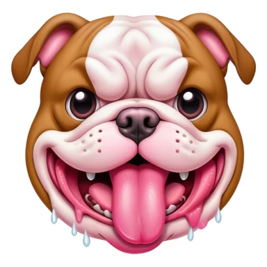 Bulldog's tongue lolls out sticker