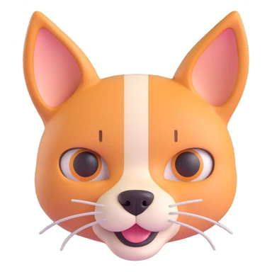 3D style animal ear like a cat or dog sticker
