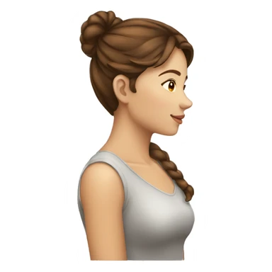 fair young beautiful lady brown hair side view sticker