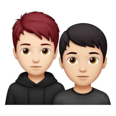 Do boy with dark red hair and another boy with black hair but it should be same boy sticker