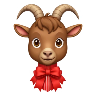 brown goat with ribbon pookie sticker