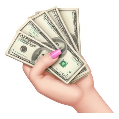 Money in hand pink nails sticker