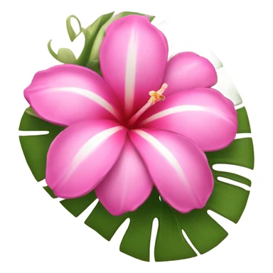 pink tropical flower sticker