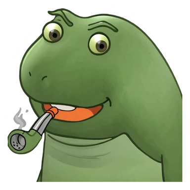 Eggplant with a pipe in its mouth sticker