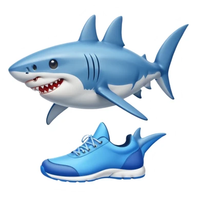 Shark with legs wearing blue shoes sticker