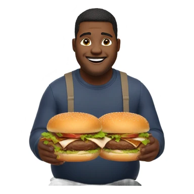 Fat guy eating a turkey burger sticker