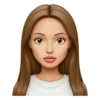 Angelina jolie , fashion model Beautiful woman model adult   large breasts  with close set eyes tan skin, full lips  long hair straight model white  top   sticker