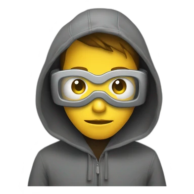 hacker with laptop facing straight sticker