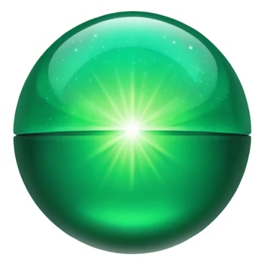 Emerald color magic ball with shimmering sticker