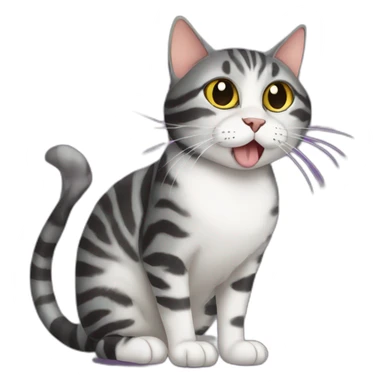 Black mackerel tabby cat blowing kiss sticker