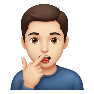 Persona mordiéndose el dedo sticker