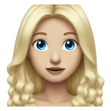 Long light Blonde hair girl blue eyes  sticker