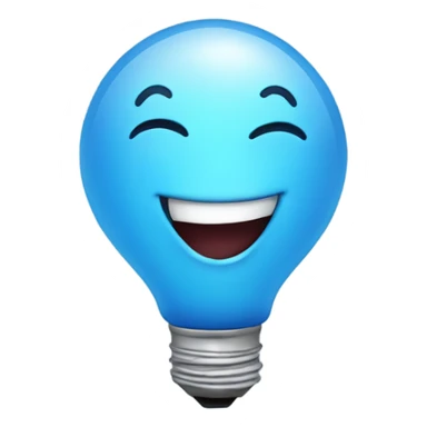 A blue bulb laughing sticker