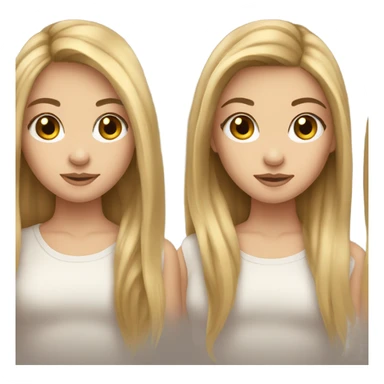 normal Girl emoji with straight long blonde and brown hair and long lashes sticker