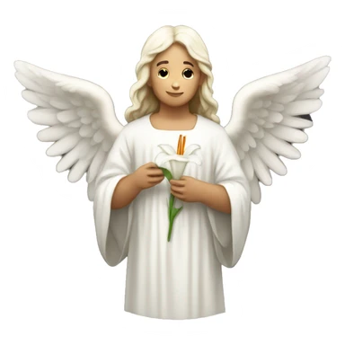 Angel Gabriel holding white lily sticker