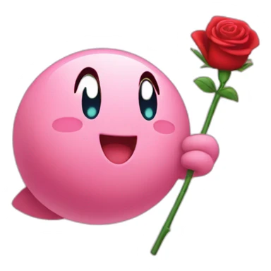 kirby giving someone a rose sticker