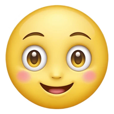 "A super happy, hope-filled emoji with a bright yellow round face, big sparkling eyes full of excitement, eyes slightly watery with joy, wide cheerful smile, glowing soft light around the face, extremely cute and expressive, high-resolution, vibrant and glossy style." sticker