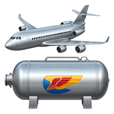 Airplane wing fuel tank being filled with jet fuel sticker