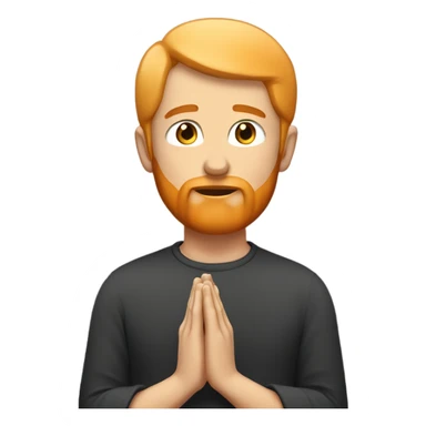 man with orange beard, short blond hair, galses as he praying  sticker