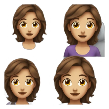 Girl with brown hair on an airplane sticker