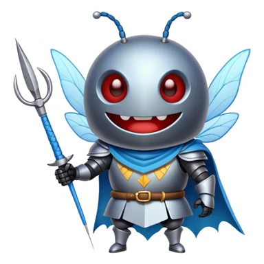 excited bug knight with needle and thread sticker