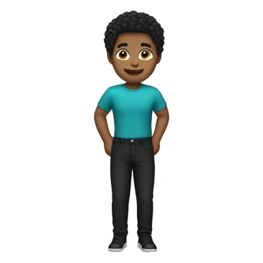 Outfit wearing a red shirt and black pants  sticker