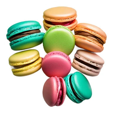 French macrons on a vintage plate sticker
