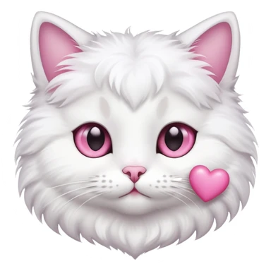 cat with pink heart  sticker