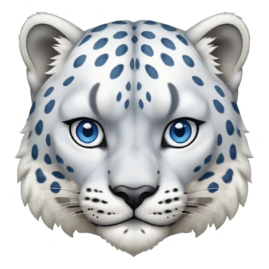  Snow leopard-whole body-eyes are blue sticker