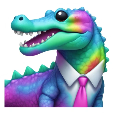 Cute neon colored tie dye crocodile   sticker