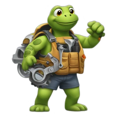 Car Mechanic Turtle sticker