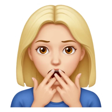 Woman biting her fingers sticker