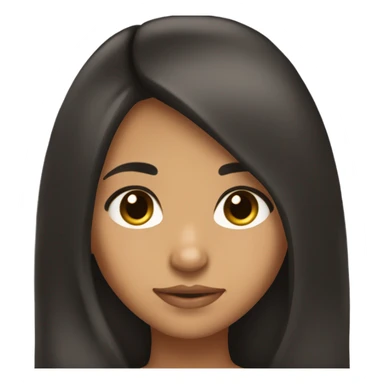 olive skin tone girl with black long hair looking down sticker