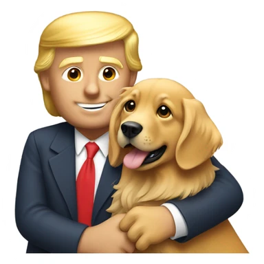Donald trump holding a golden retriever  sticker