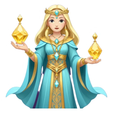 fantasy magic goddess tarot card low poly sticker