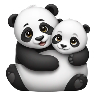 Panda hugs sticker