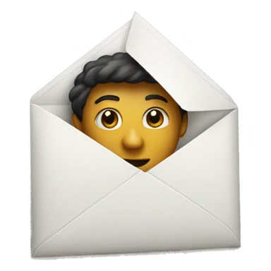 Person coming out of envelope sticker