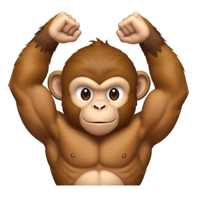 Monkey flexing biceps sticker