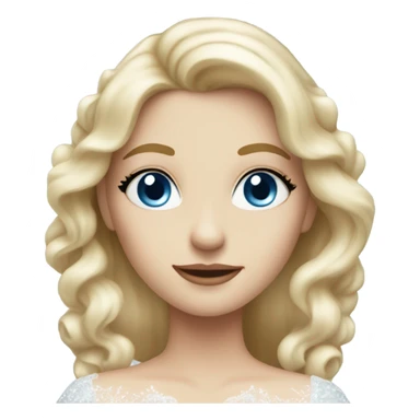 Beautiful blond girl with blue eyes and long wedding dress sticker