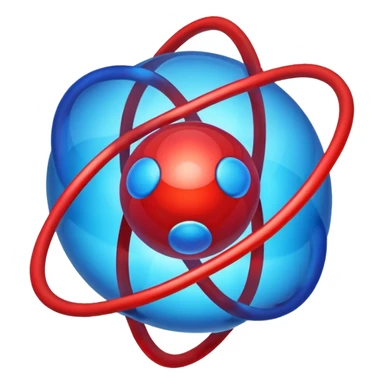blue and red atom sticker