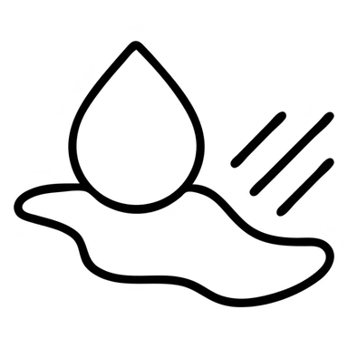 outlined icon of a water droplet sliding on glossy black paint of a premium vehicle, clean lines, subtle repellent effect with water lines moving away, modern and simple sticker