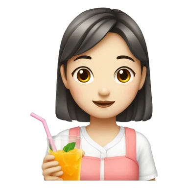 korean girl with summer juice sticker