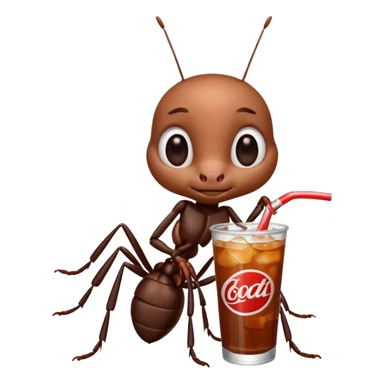 ant drinkig soda sticker