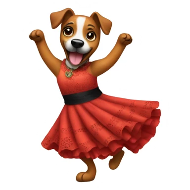 Dog dancing salsa with a flamenco dress sticker