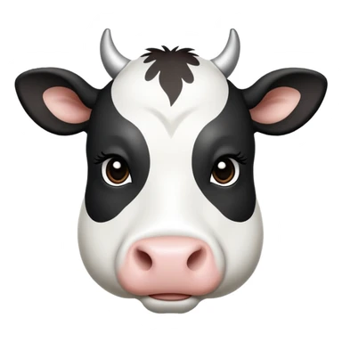cinematic-noble-black-and-white-cow calf-portrait-emoji,-poised-and-regal,-with-a-large,-sturdy-build-and-a-beautifully-patterned-hide-of-rich-black-accented-by-crisp-white-patches,-deep-set-soulful-brown-eyes,-simplified-yet-sharp-and-sophisticated sticker