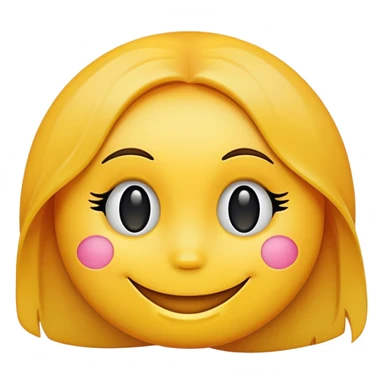 female yellow smiley face emoj sticker