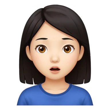 asian girl surprise face sticker