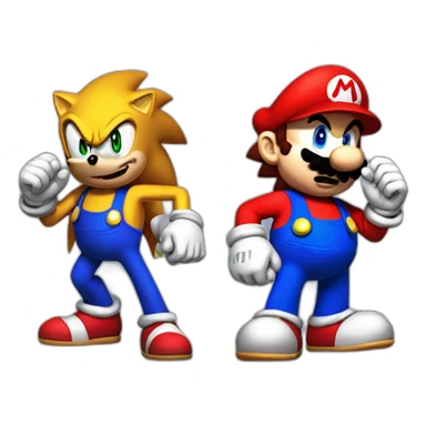 Sonic vs mario sticker