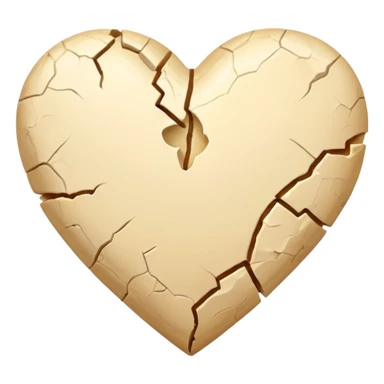Broken cream color heart sticker