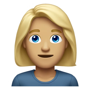 A tan guy with long blonde hair and blue eye’s shrugging his shoulders  sticker